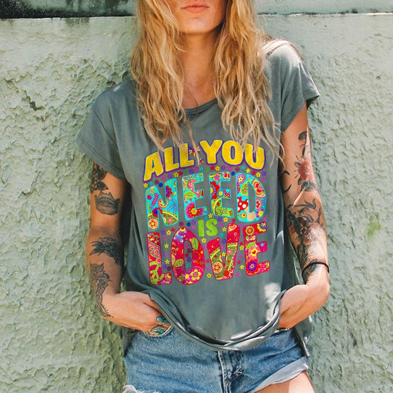 All You Need Is Love Women Crew Neck Tees