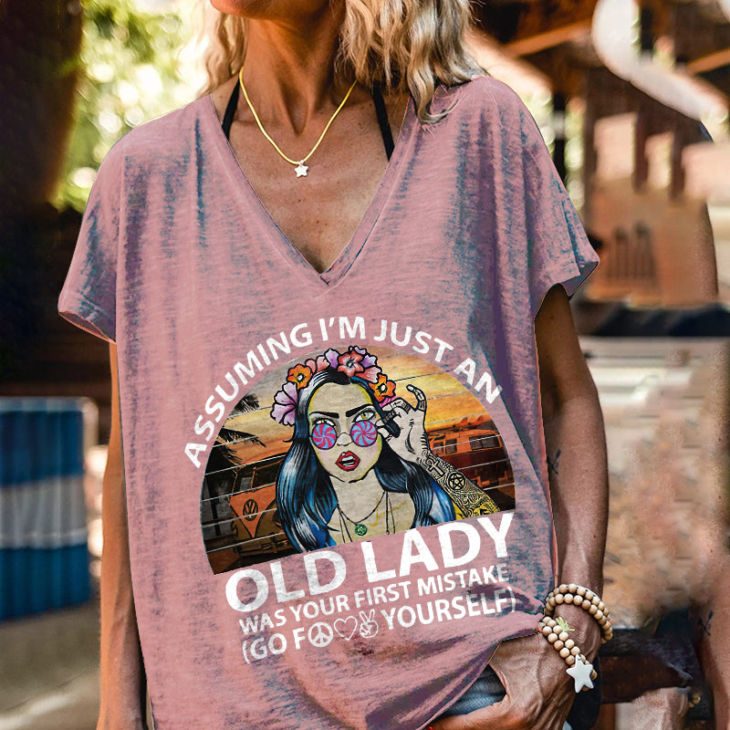 Assuming I Am Just An Old Lady Was Your First Mistake Printing T-shirt